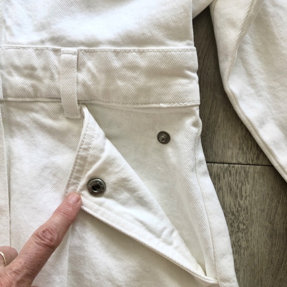 Zara, White, Denim, Dress, Size XS, Snap Up, Long Sleeve, New With Tags - Picture 11 of 16